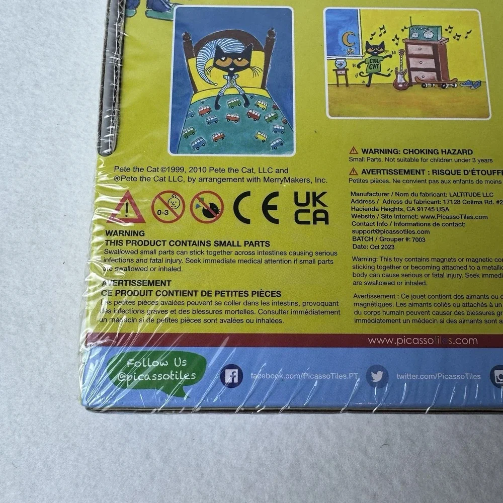 New Picasso Tiles Pete The Cat Magnetic Puzzle Cubes STEAM Toy PTC03 Educational